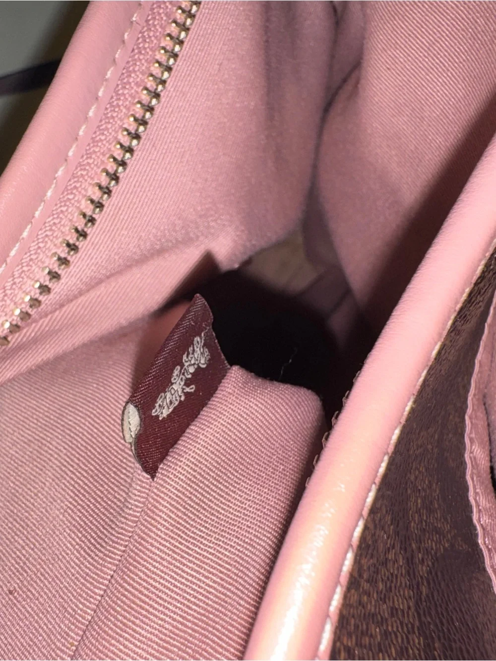 Coach Signature Brown Pink Trim Crossbody W/Adjustable Strap (Model F29210)